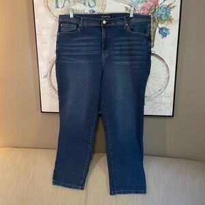Nanette Lepore women's high rise, ankle slim, jeans, sz 22